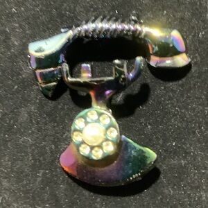 Iridescent Vintage Style Phone Brooch